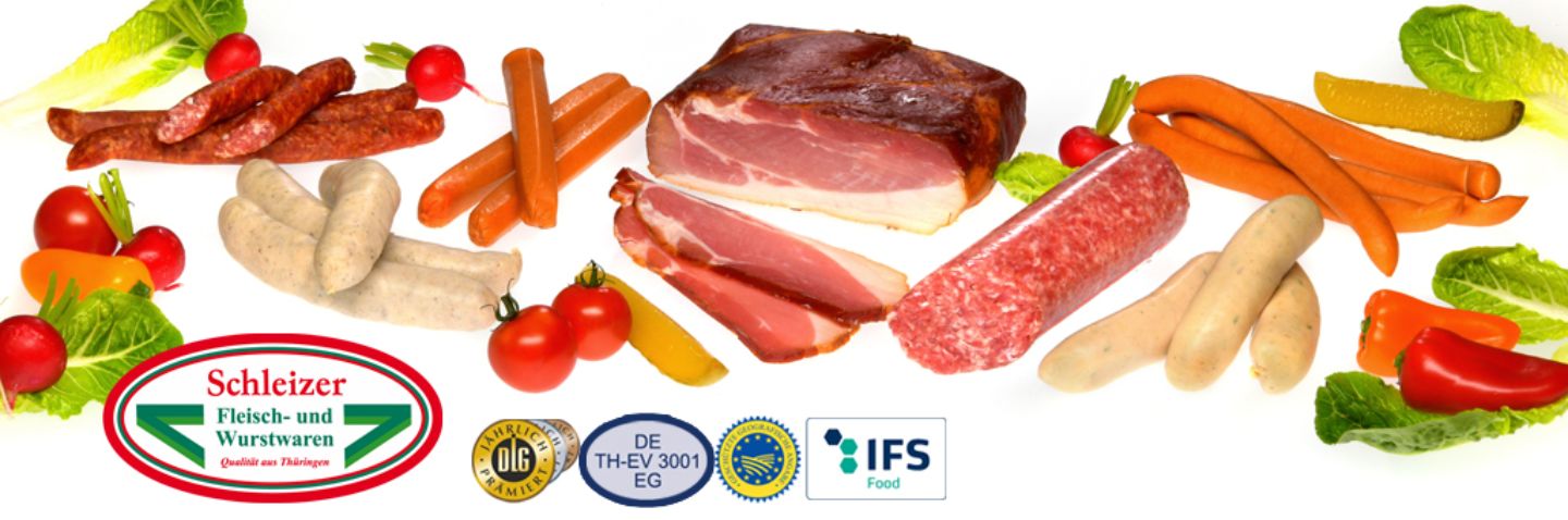 Schleizer Fleisch und Wurstwaren Teaserbild mit allen Produkten