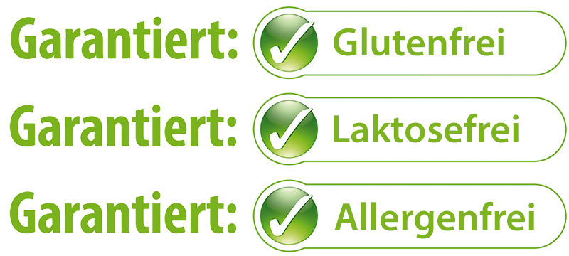 Grafik - Garantiert Glutenfrei, Laktosefrei und Allergenfrei